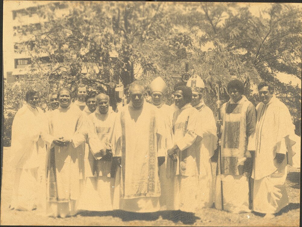 Group of Fijian clergy, in clerical vestments