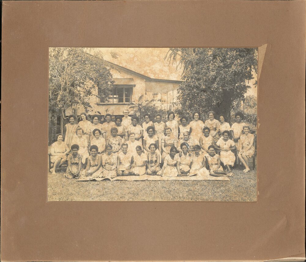 Group photo of women, Fijian and Palangi, with two men
