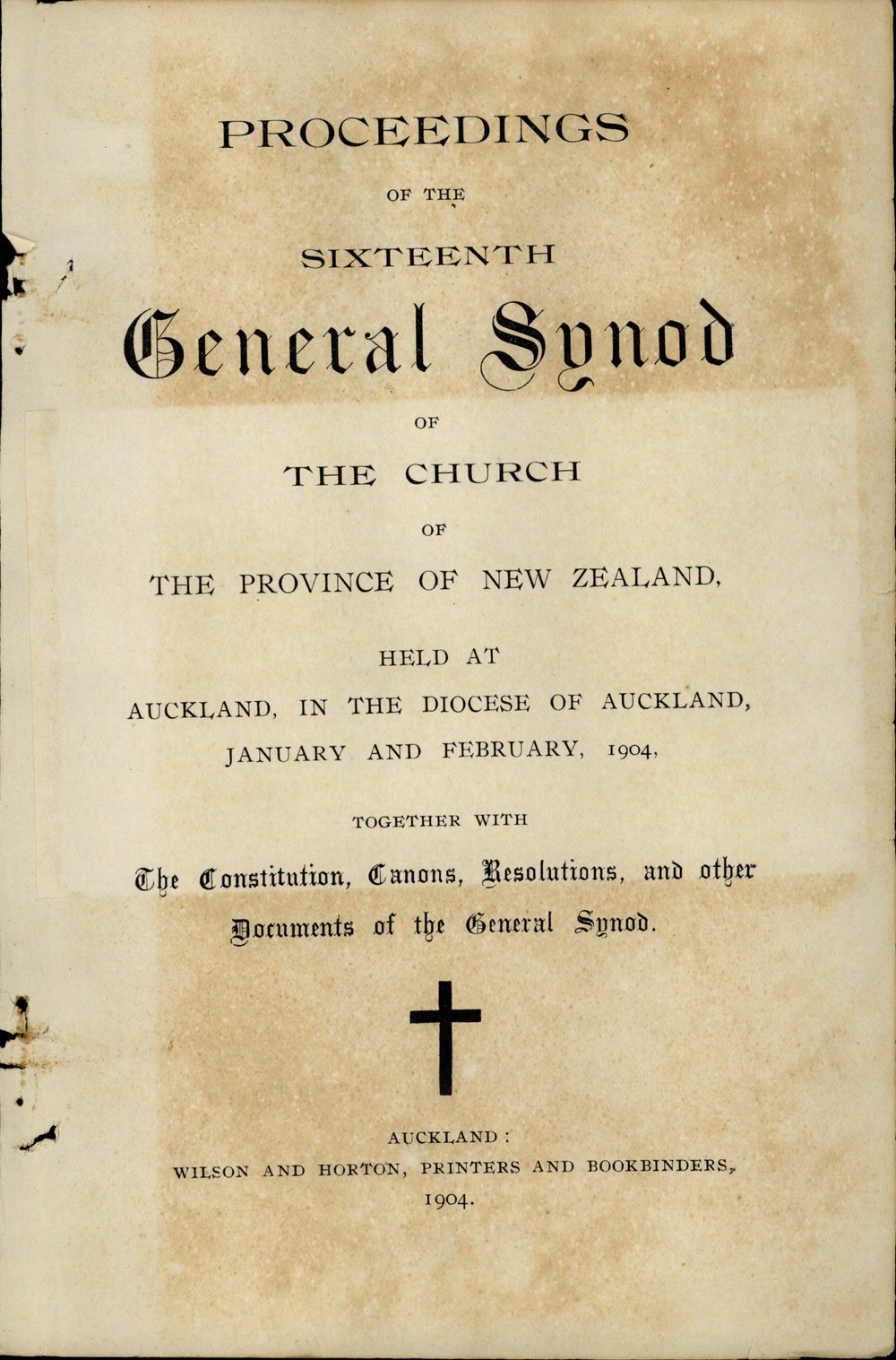 Proceedings of the General Synod: 16th General Synod, 1904