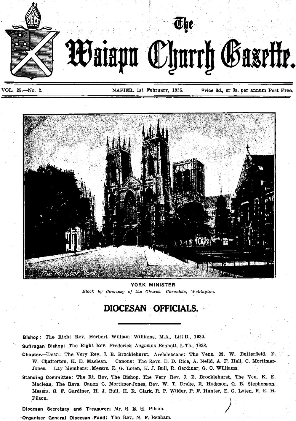 The Waiapu Church Gazette: 1st February 1935