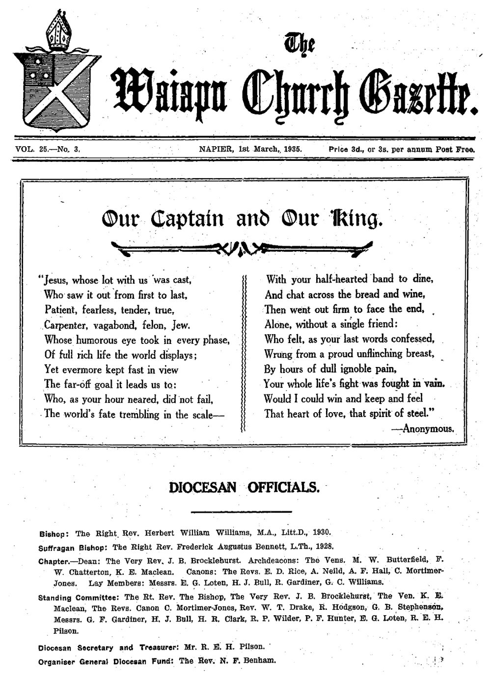 The Waiapu Church Gazette: 1st March 1935