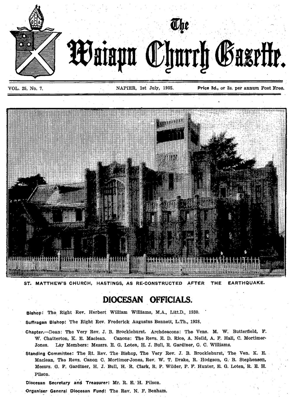 The Waiapu Church Gazette: 1st July 1935