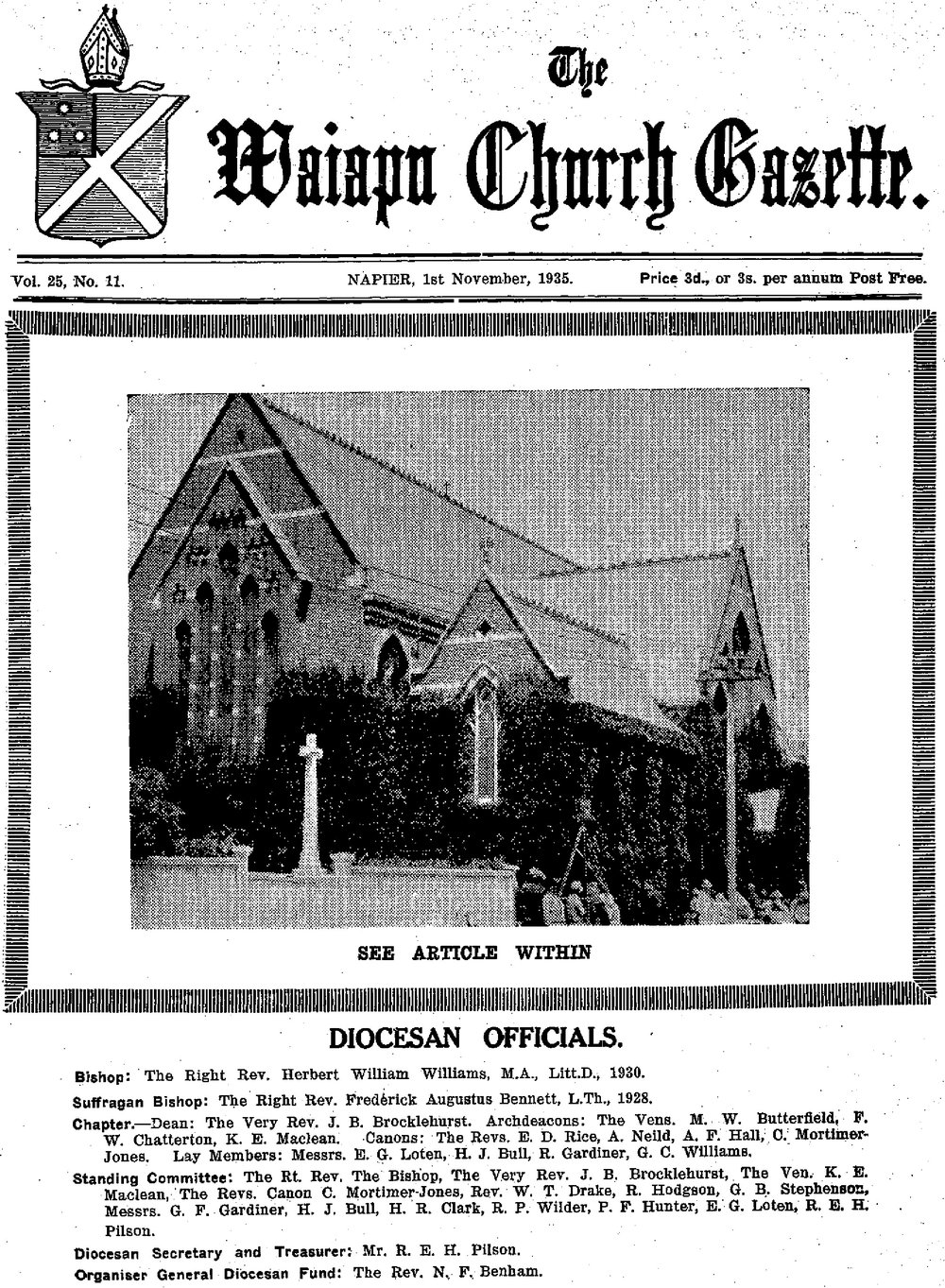 The Waiapu Church Gazette: 1st November 1935