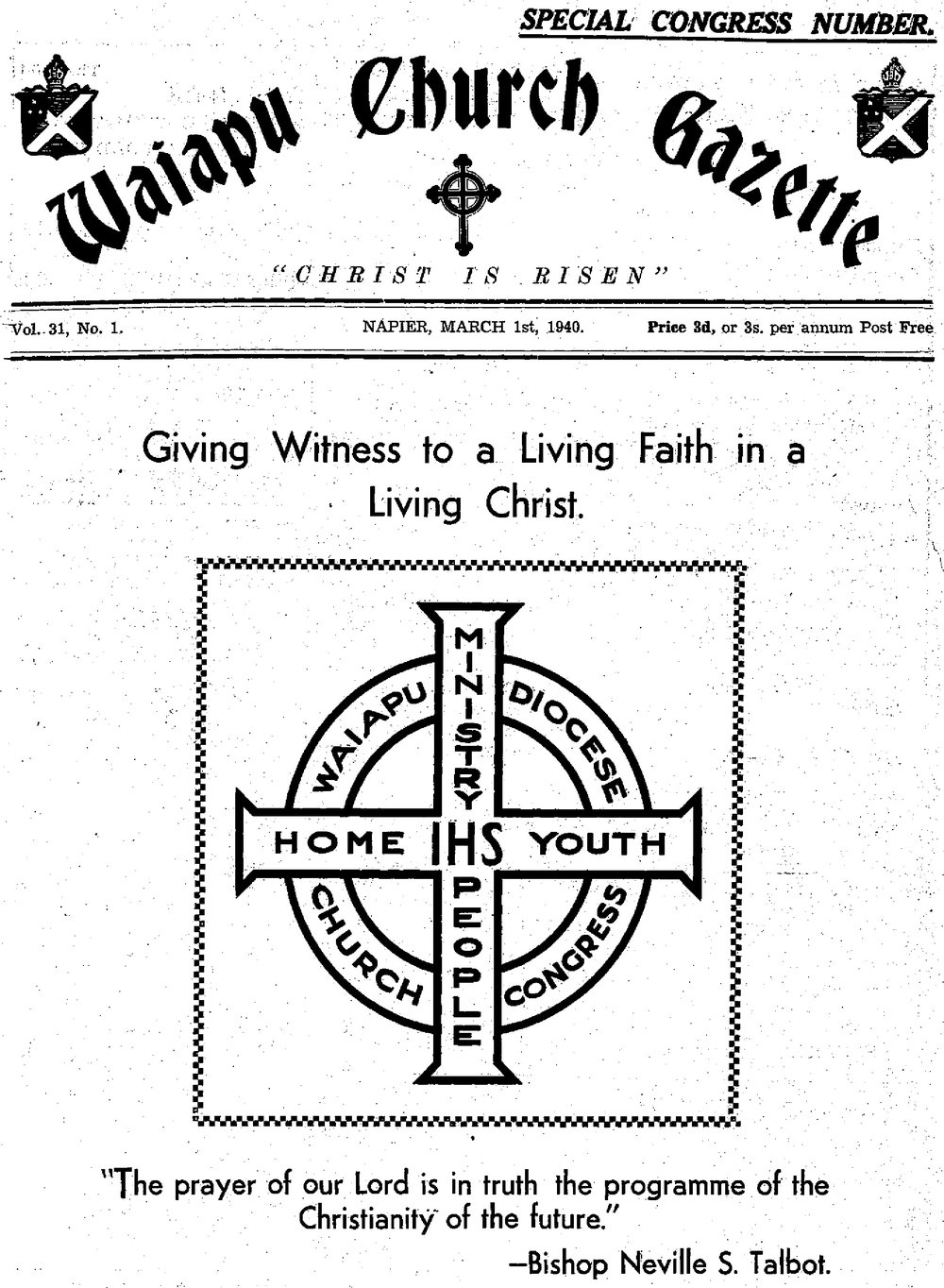 The Waiapu Church Gazette: 1st March 1940