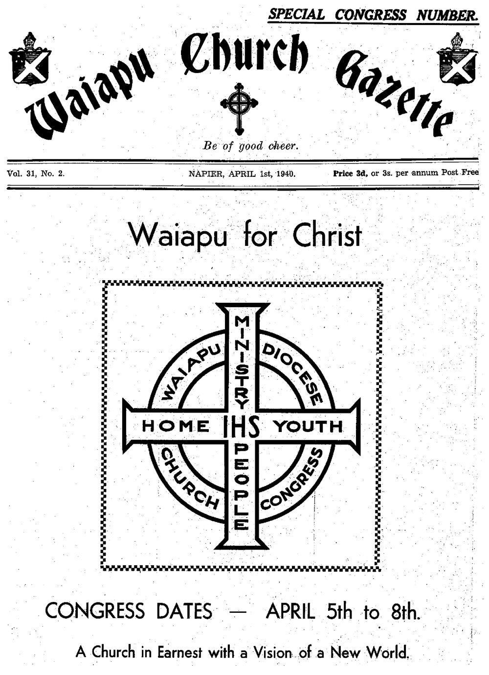 The Waiapu Church Gazette: 1st April 1940