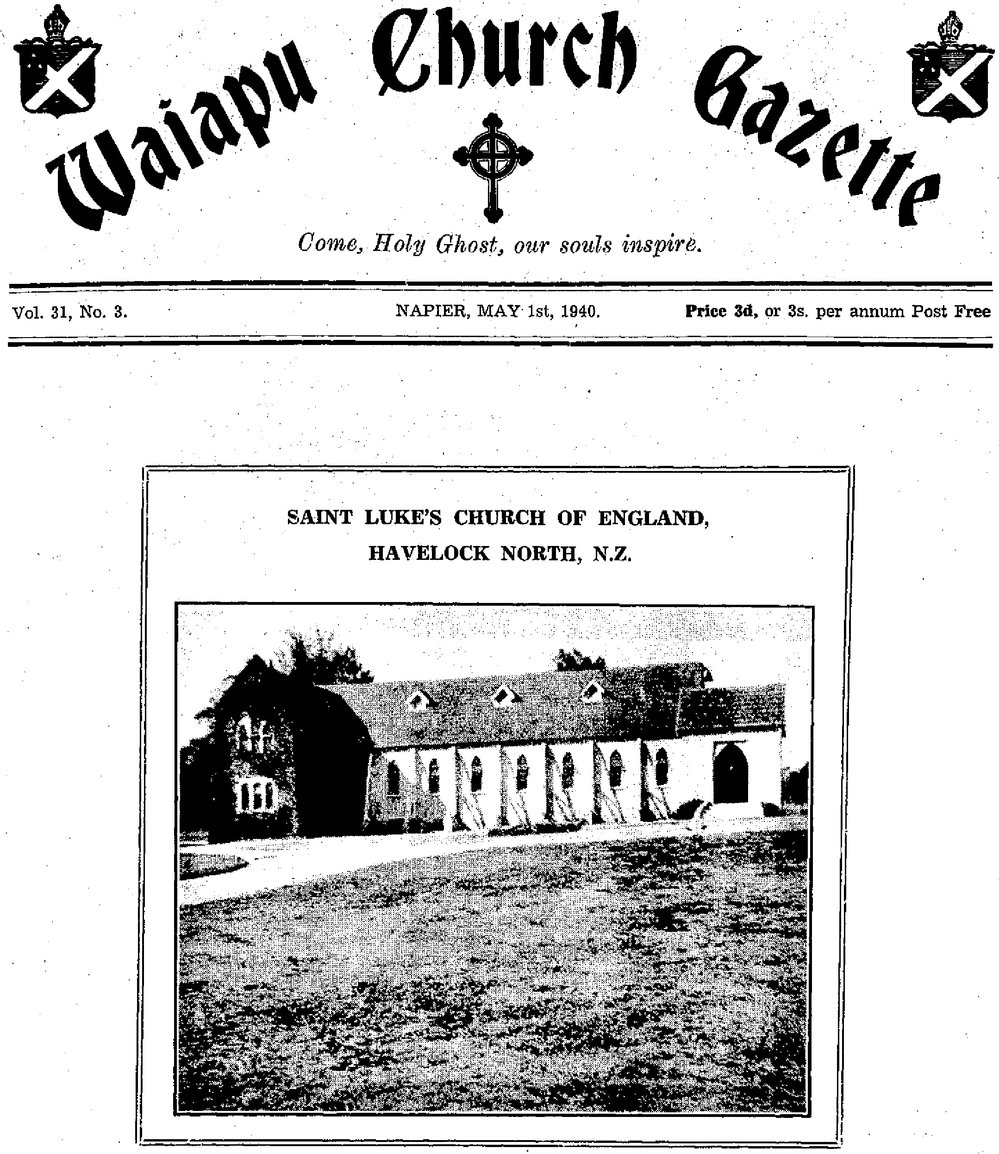 The Waiapu Church Gazette: 1st May 1940