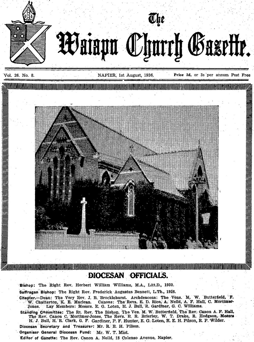 The Waiapu Church Gazette: 1st August 1936
