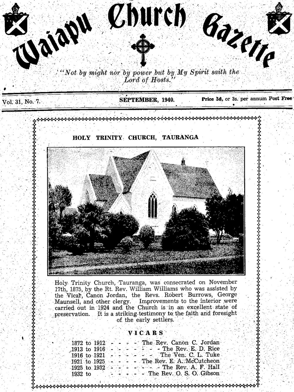 The Waiapu Church Gazette: 1st September 1940
