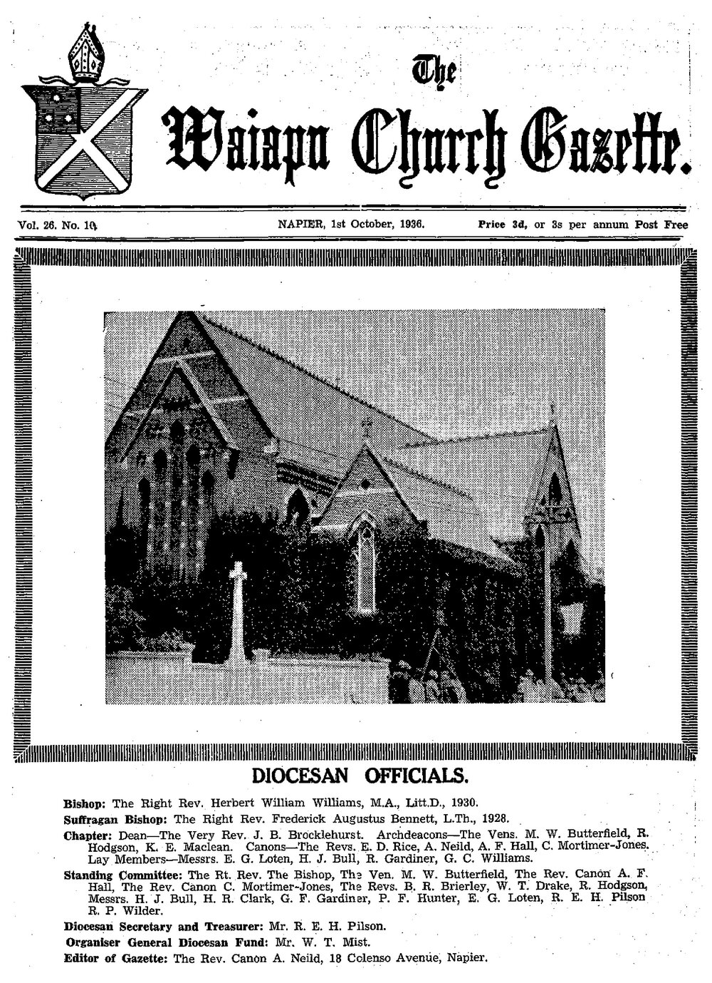 The Waiapu Church Gazette: 1st October 1936