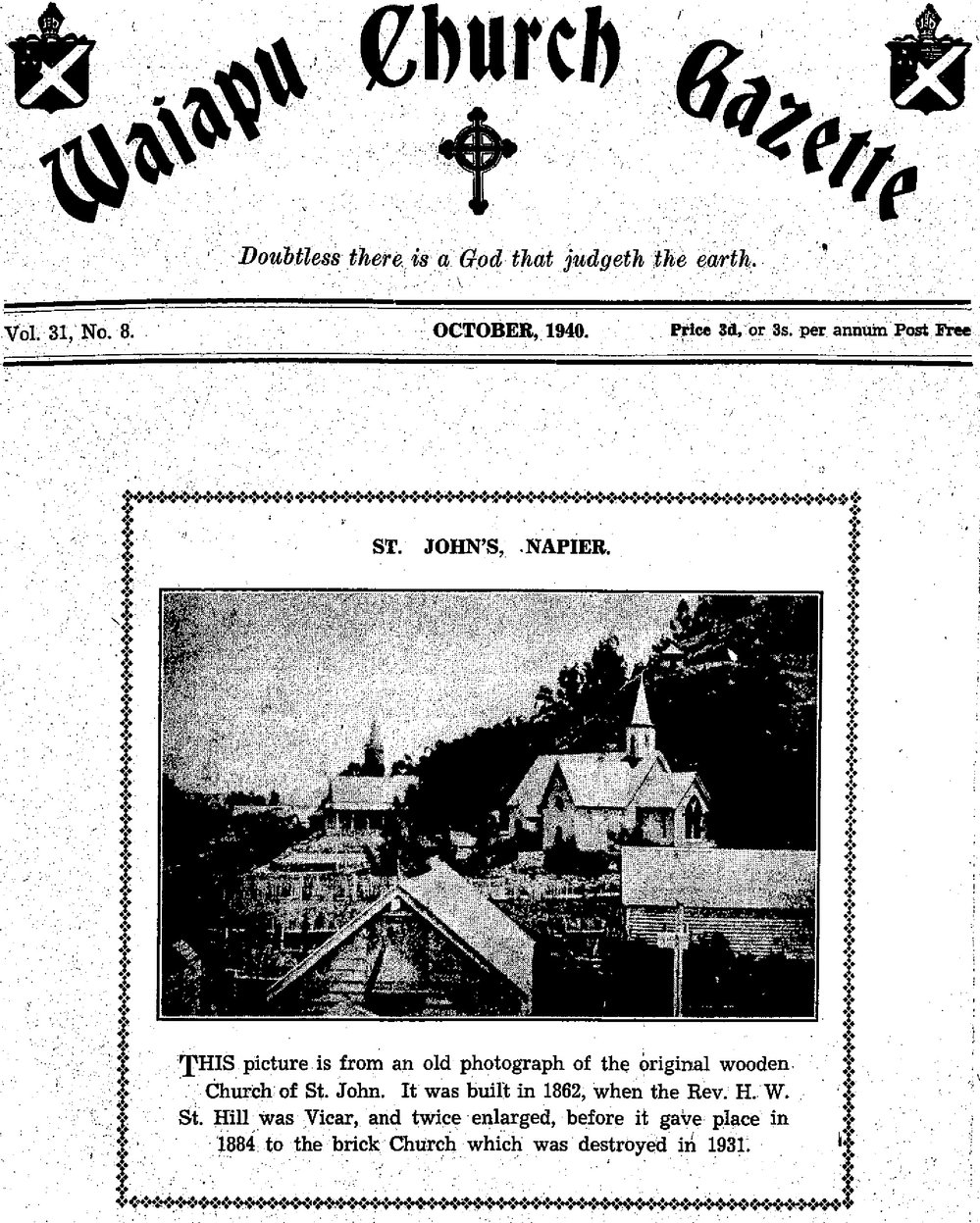 The Waiapu Church Gazette: 1st October 1940