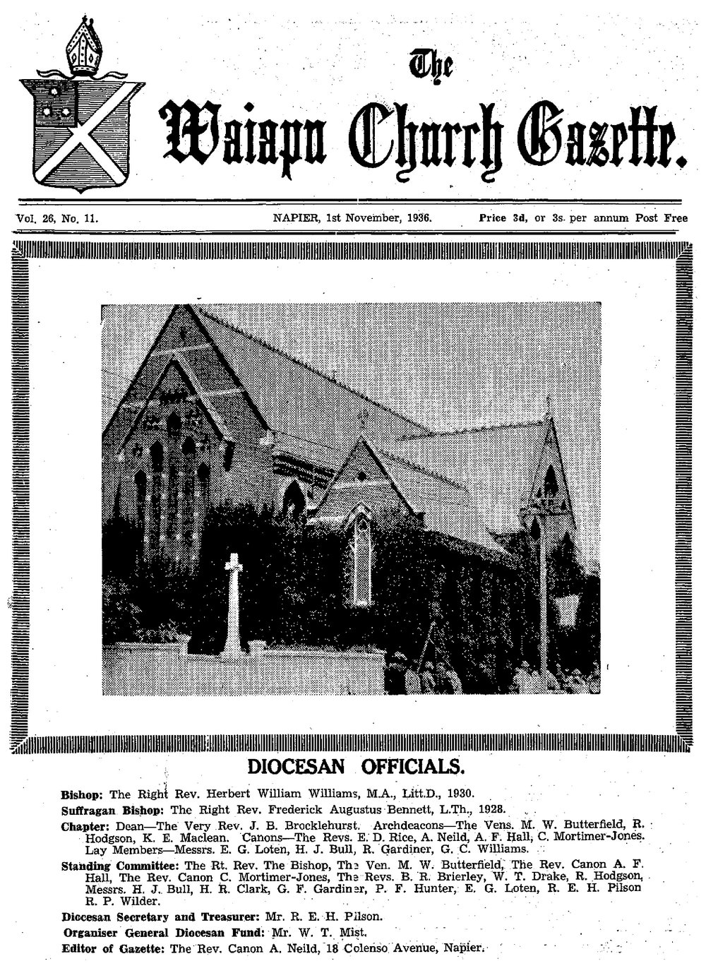 The Waiapu Church Gazette: 1st November 1936