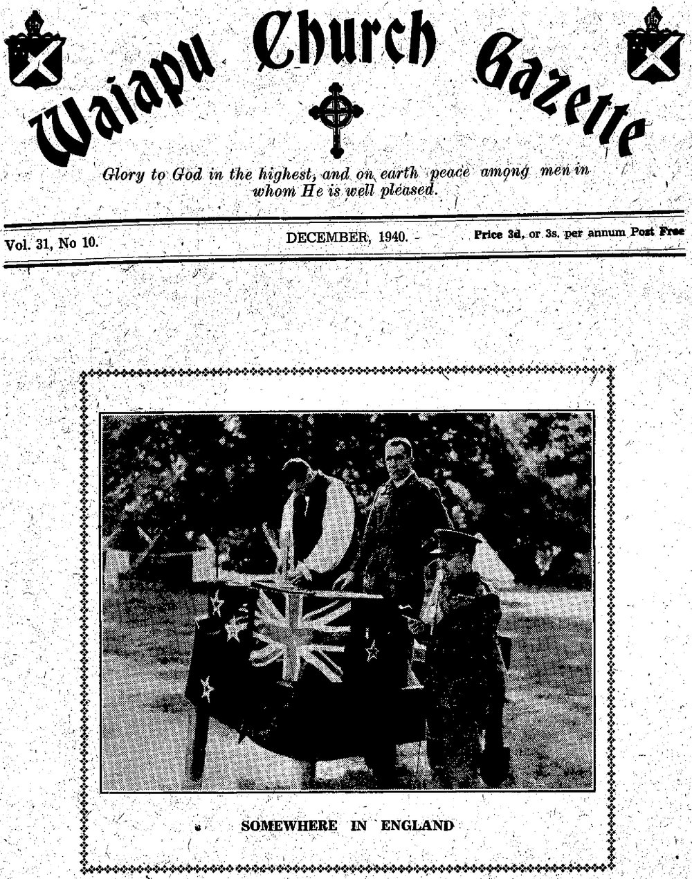 The Waiapu Church Gazette: 1st December 1940