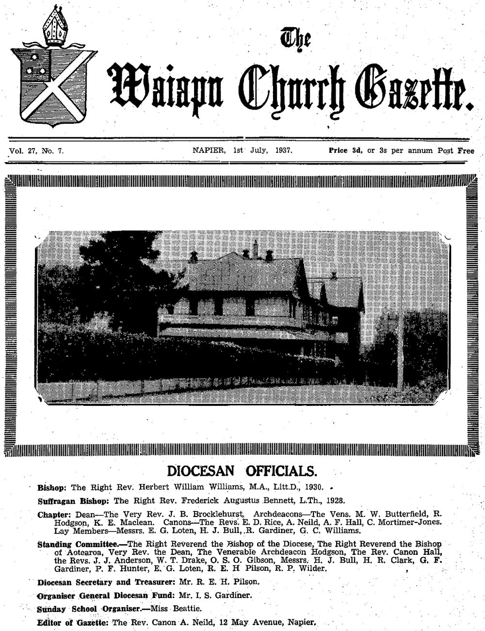 The Waiapu Church Gazette: 1st July 1937