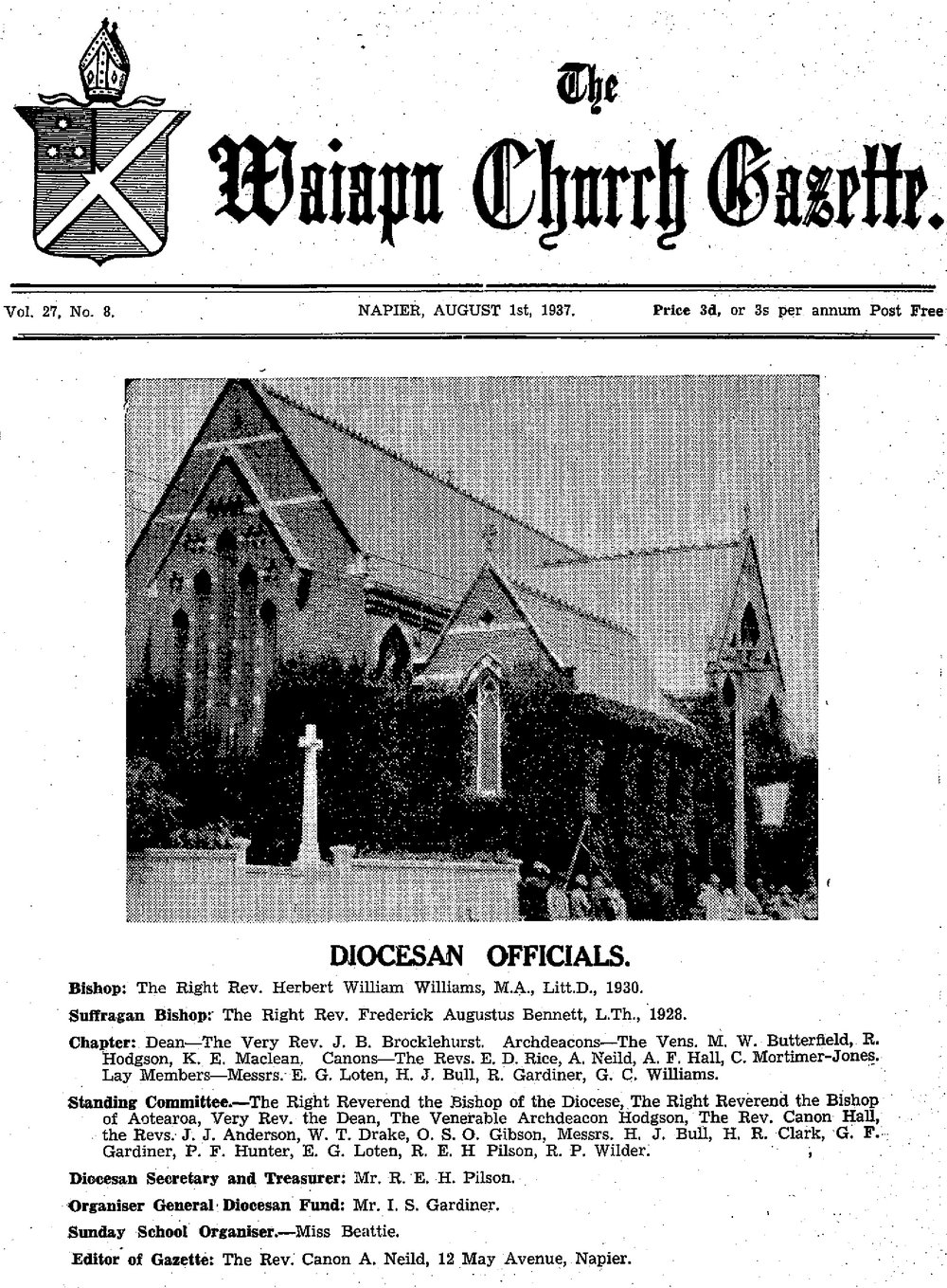 The Waiapu Church Gazette: 1st August 1937