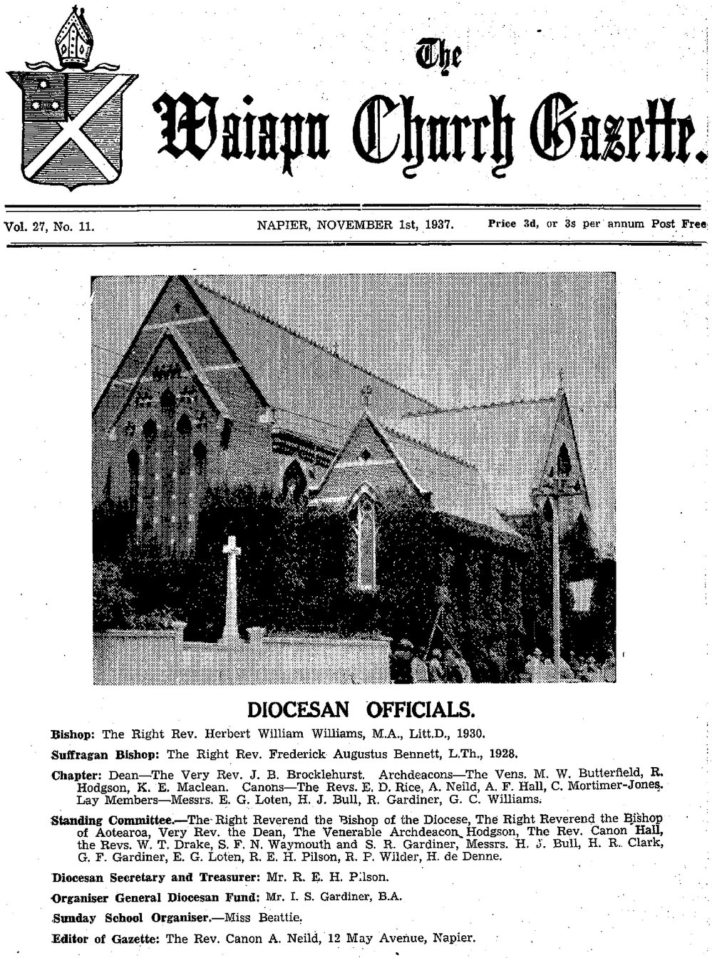 The Waiapu Church Gazette: 1st November 1937