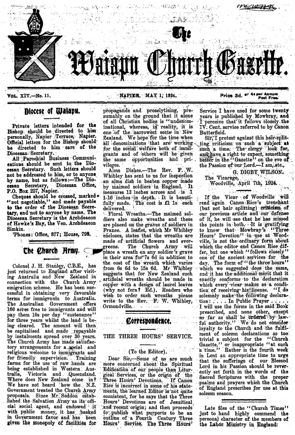The Waiapu Church Gazette: 1st May 1924