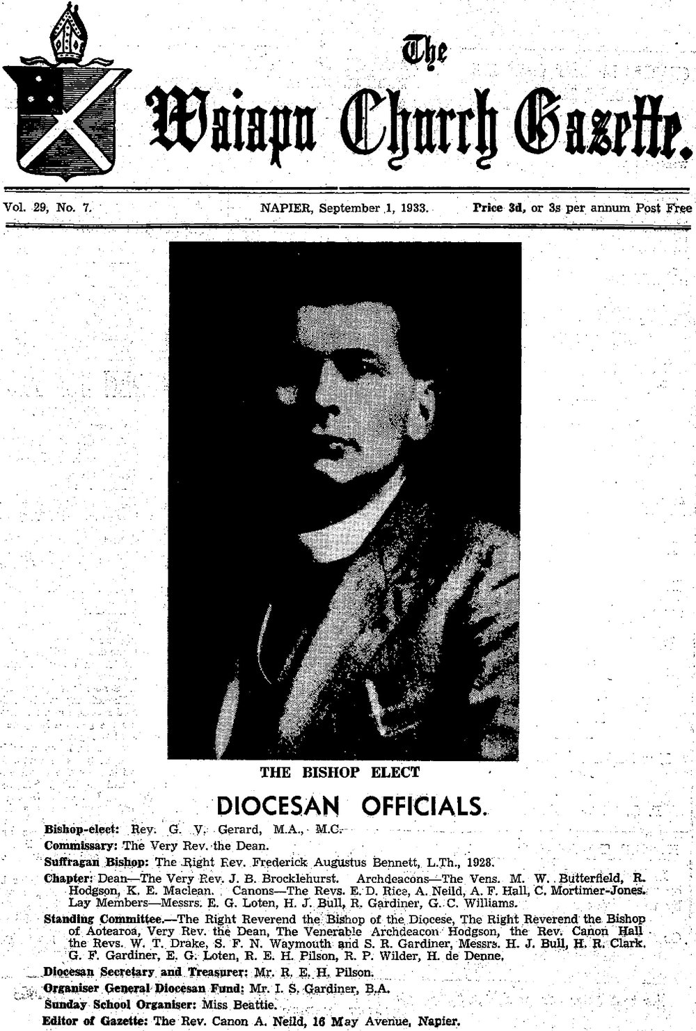 The Waiapu Church Gazette: 1st September 1938