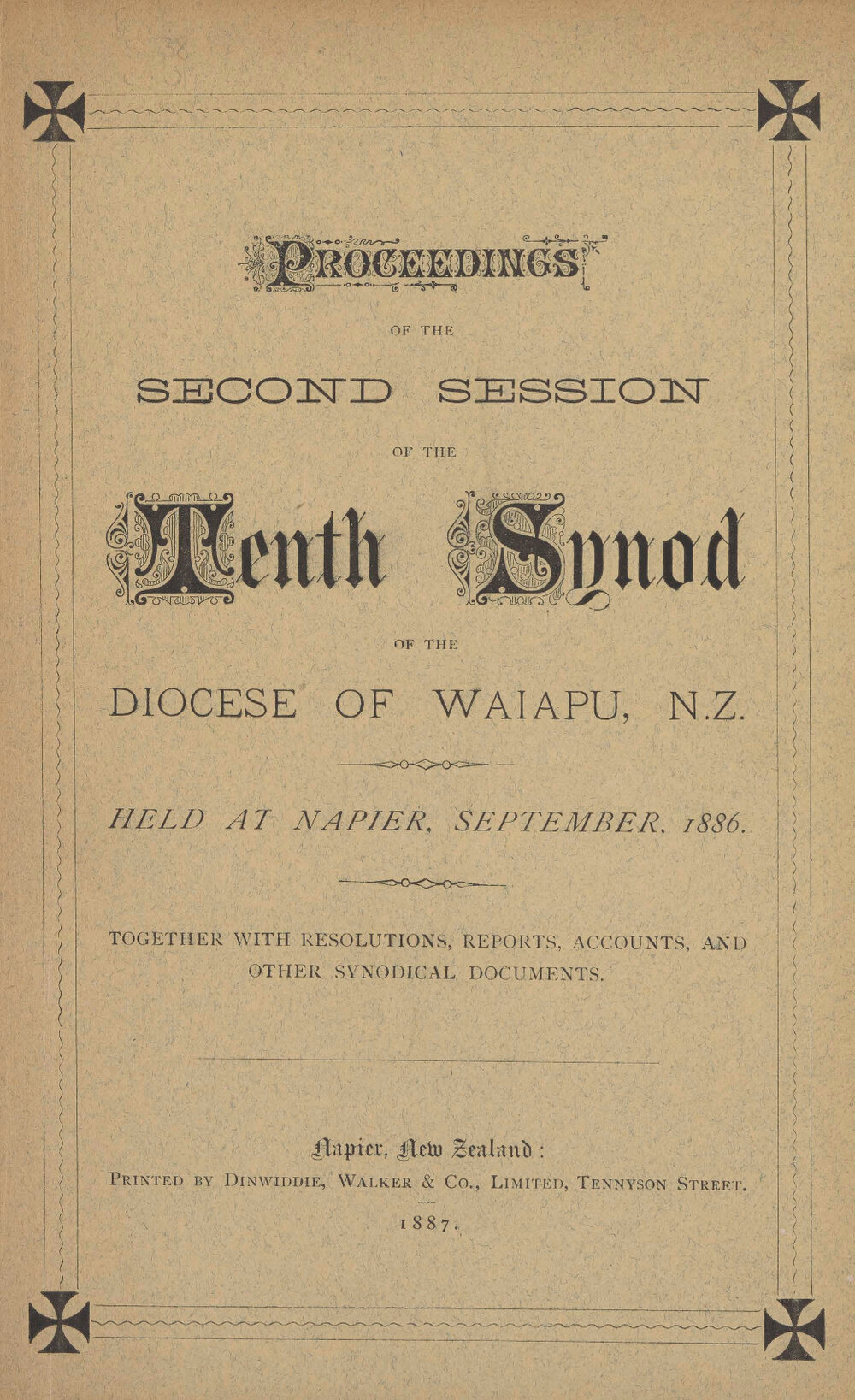 Diocese of Waiapu Synod Proceedings 1886