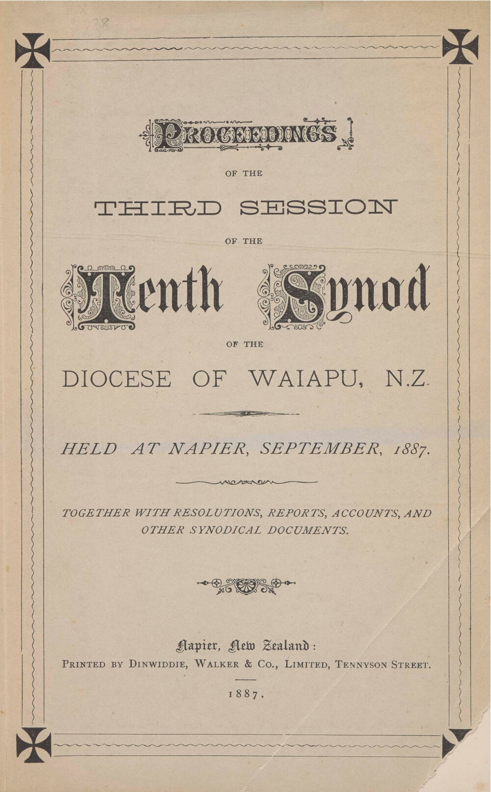 Diocese of Waiapu Synod Proceedings 1887