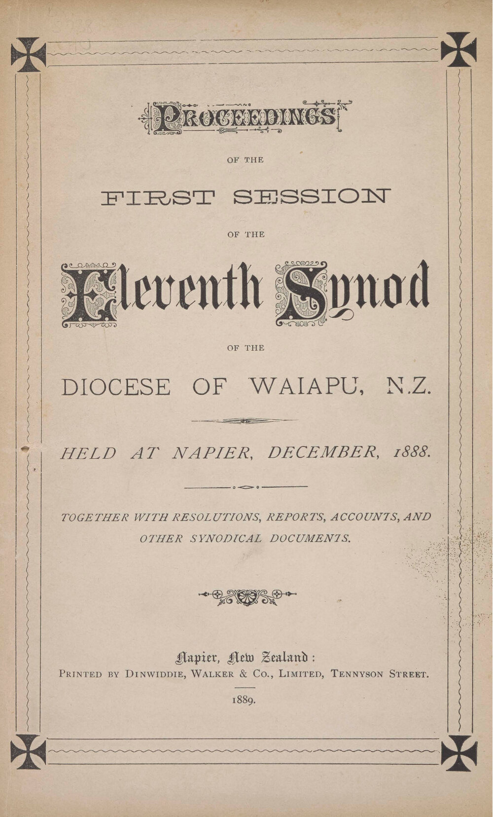 Diocese of Waiapu Synod Proceedings 1888
