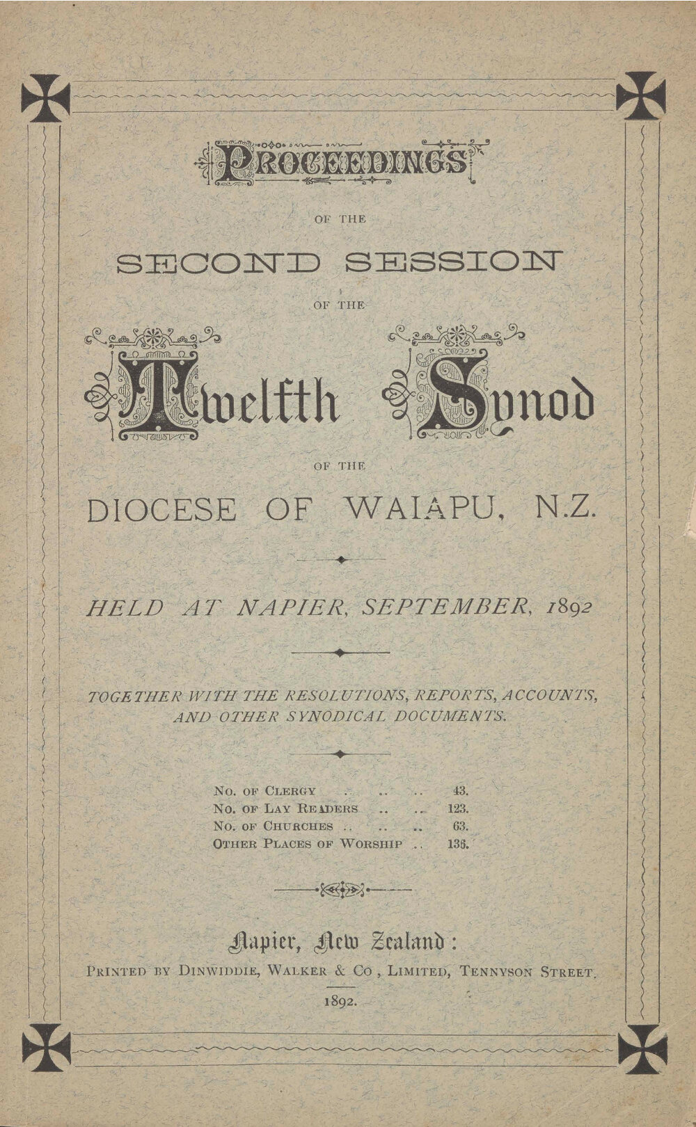Diocese of Waiapu Synod Proceedings 1892
