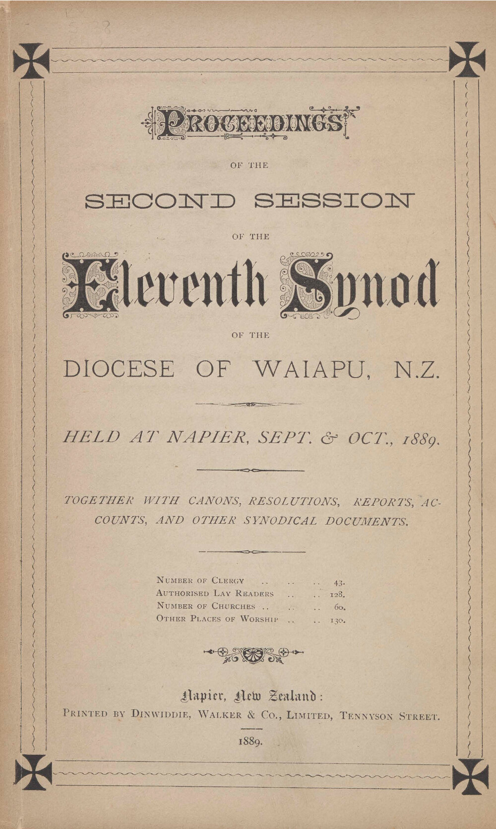 Diocese of Waiapu Synod Proceedings 1889
