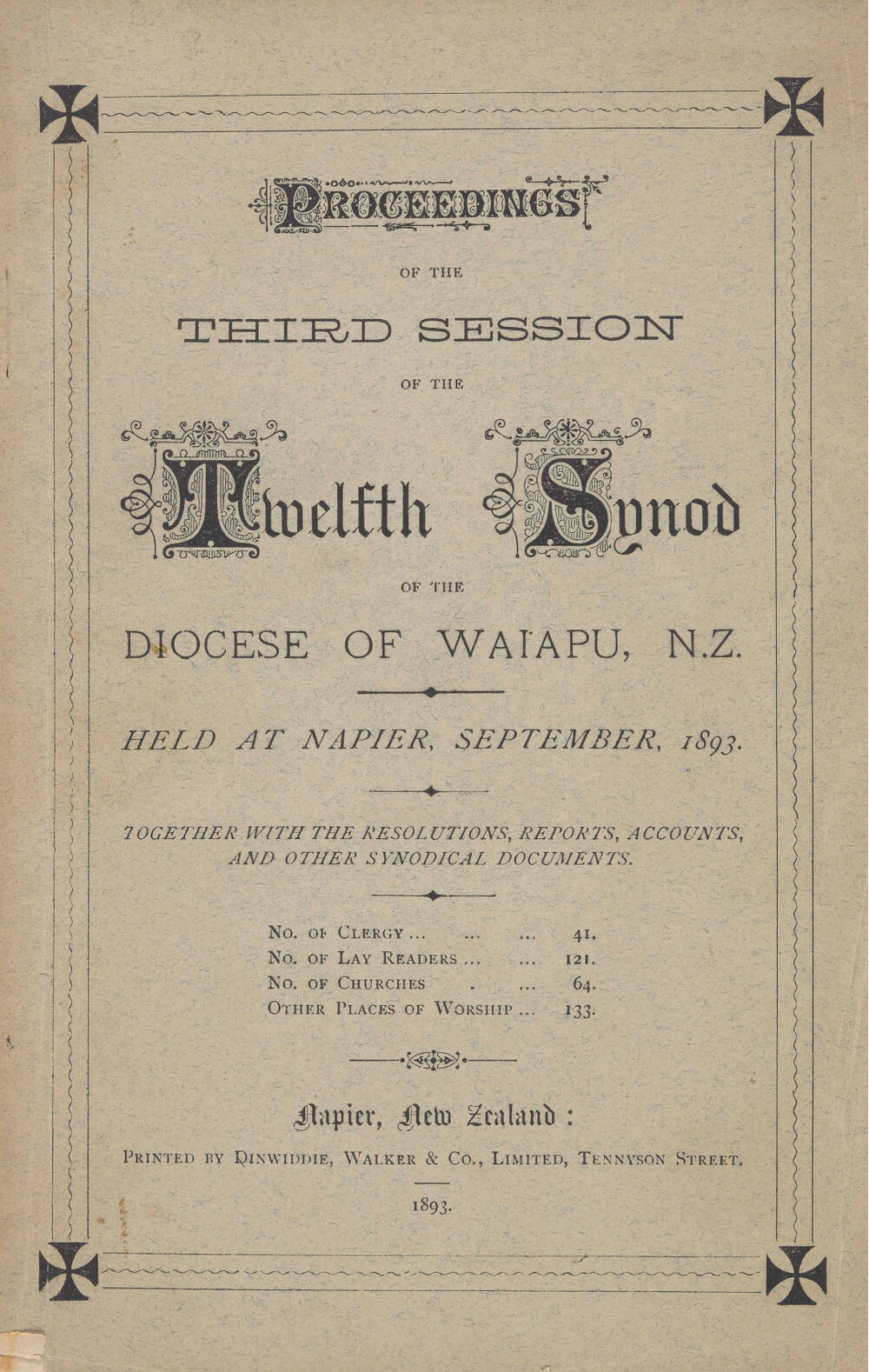 Diocese of Waiapu Synod Proceedings 1893