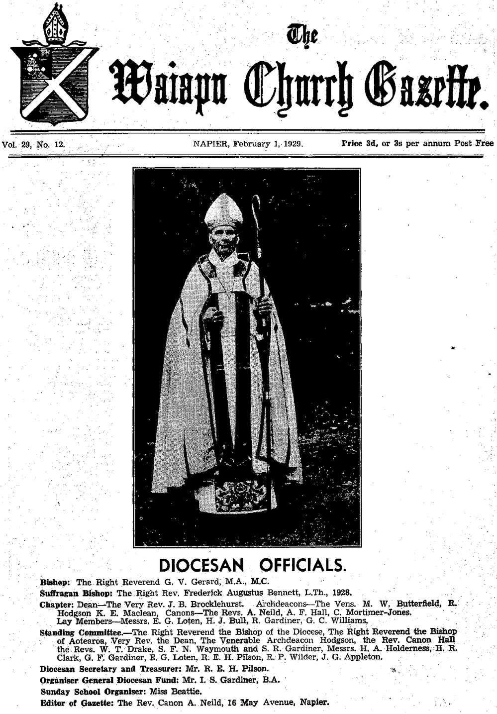 The Waiapu Church Gazette: 1st February 1939