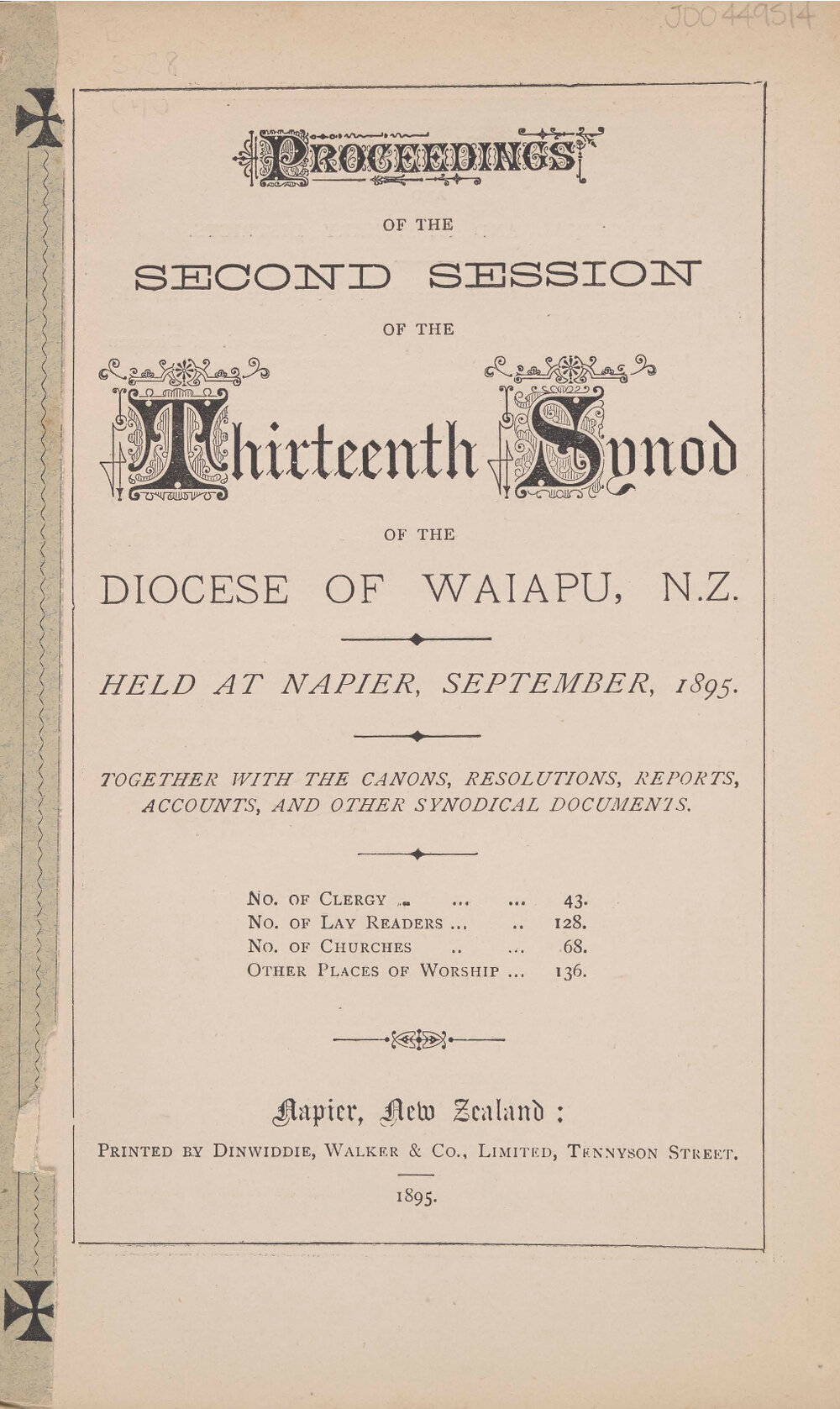 Diocese of Waiapu Synod Proceedings 1895