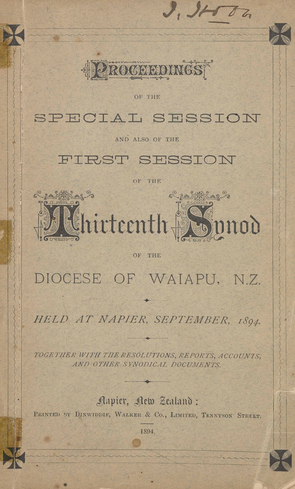Diocese of Waiapu Synod Proceedings 1894a