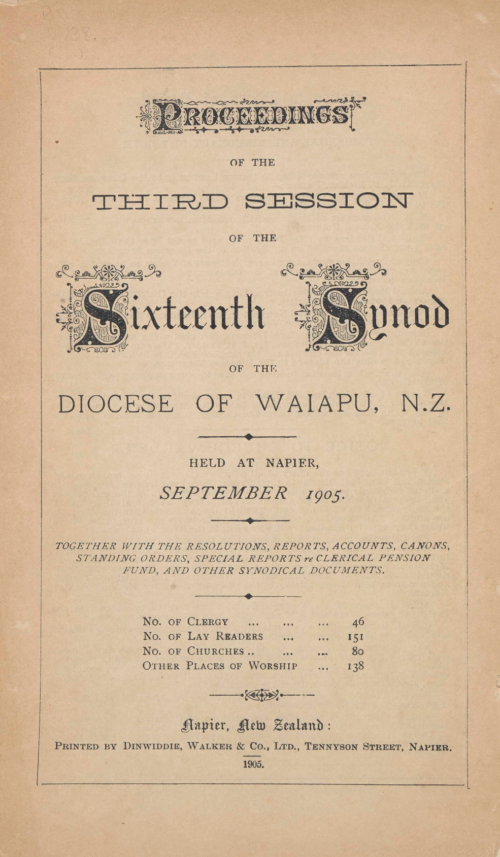 Diocese of Waiapu Synod Proceedings 1905
