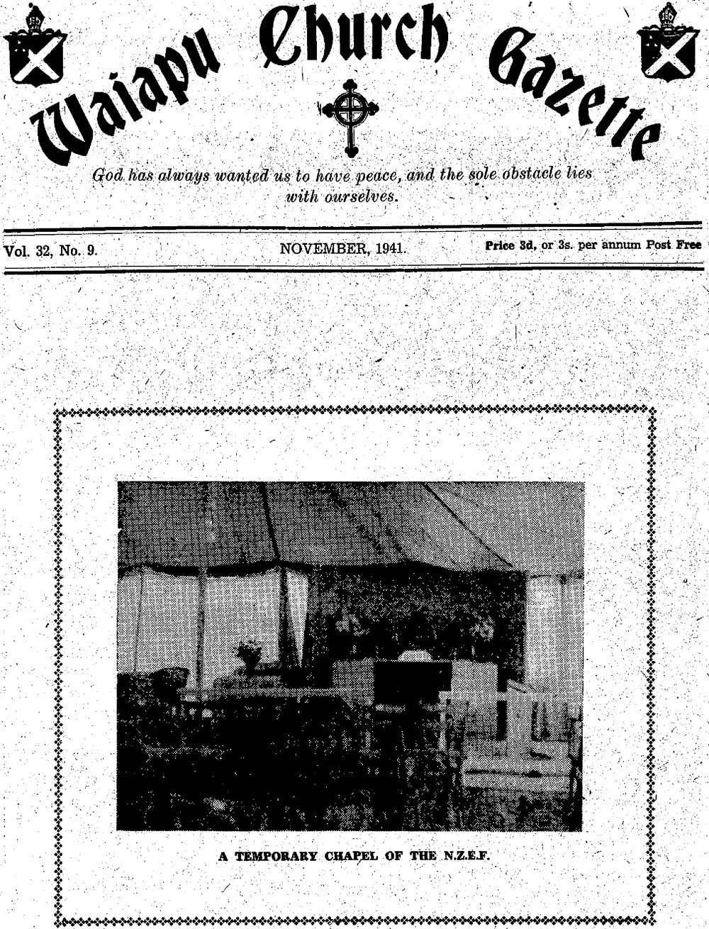 The Waiapu Church Gazette: 1st November 1941