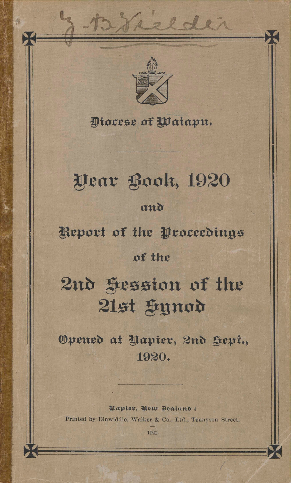 Diocese of Waiapu Synod Proceedings 1920