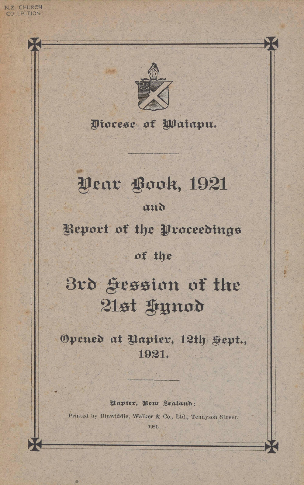 Diocese of Waiapu Synod Proceedings 1921