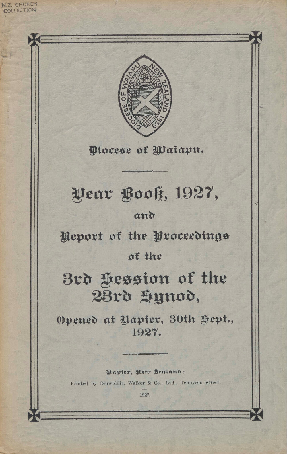 Diocese of Waiapu Synod Proceedings 1927