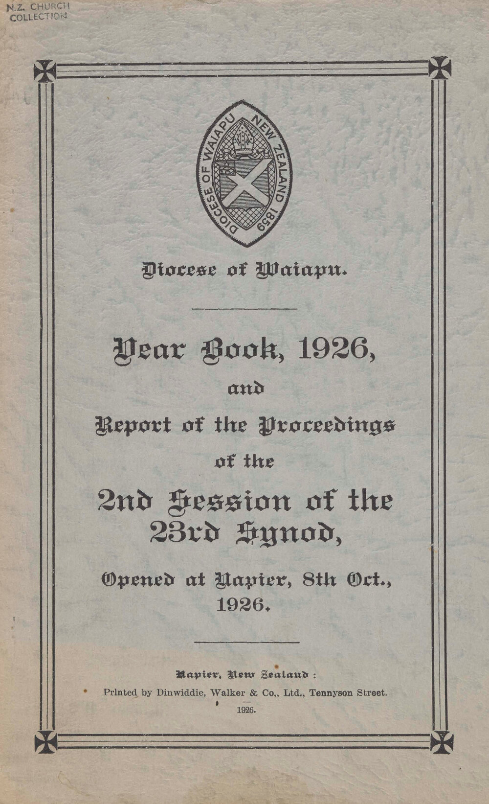 Diocese of Waiapu Synod Proceedings 1926