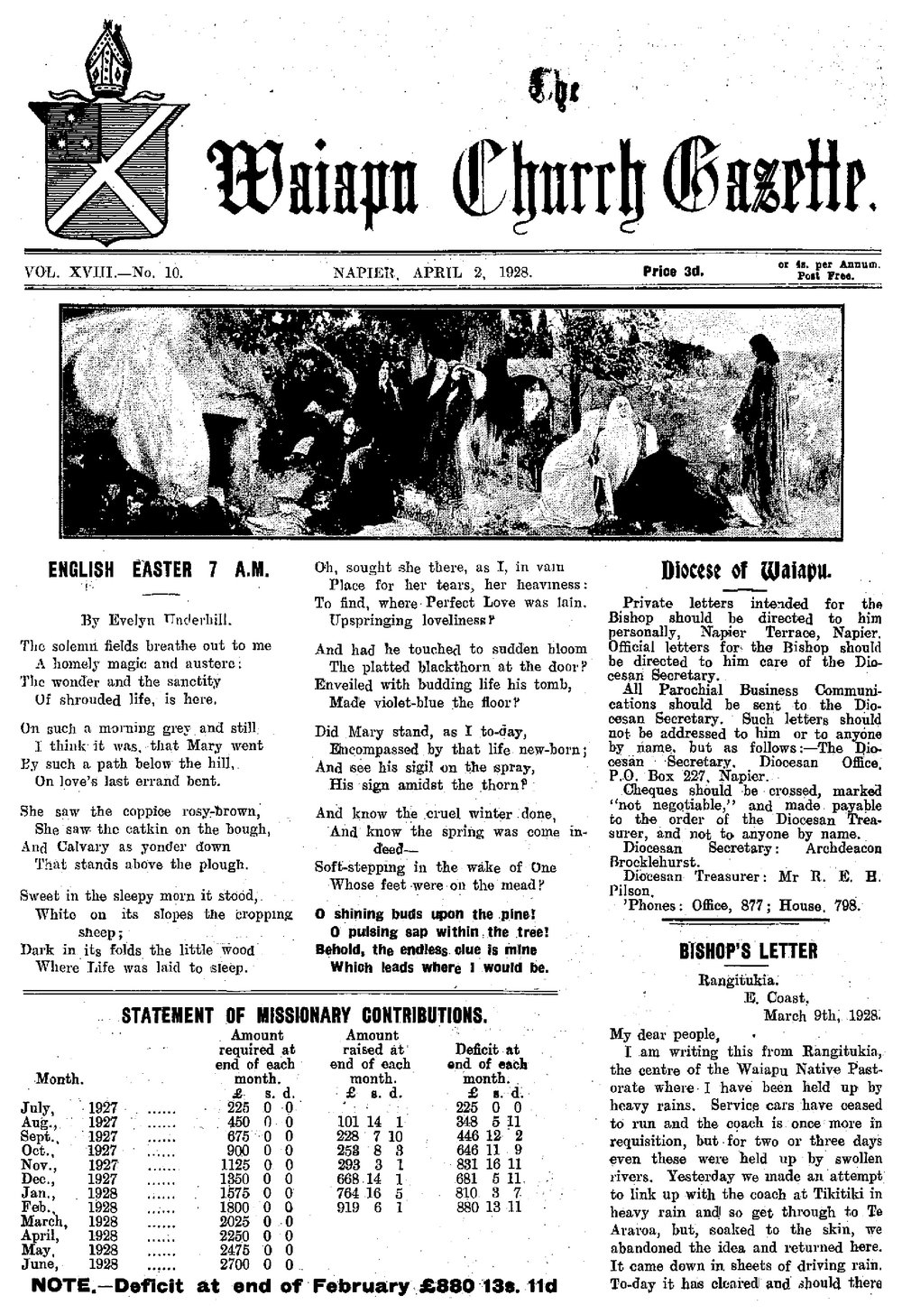 The Waiapu Church Gazette: 2nd April 1928