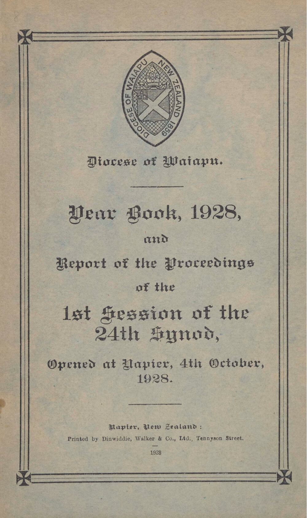 Diocese of Waiapu Synod Proceedings 1928
