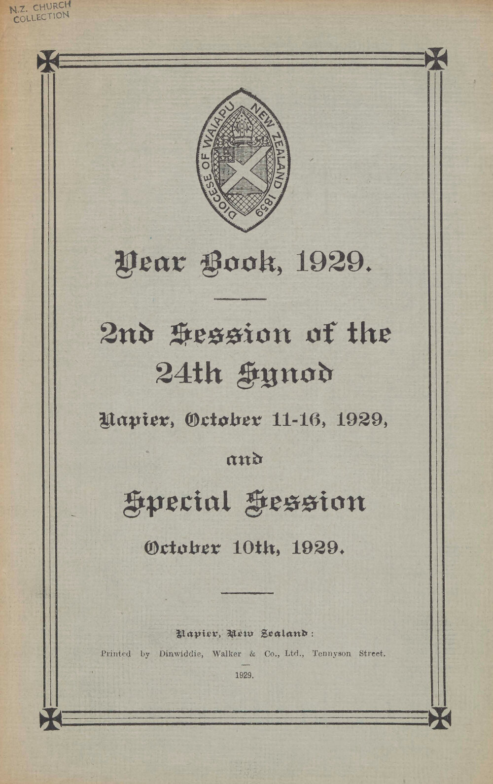 Diocese of Waiapu Synod Proceedings 1929