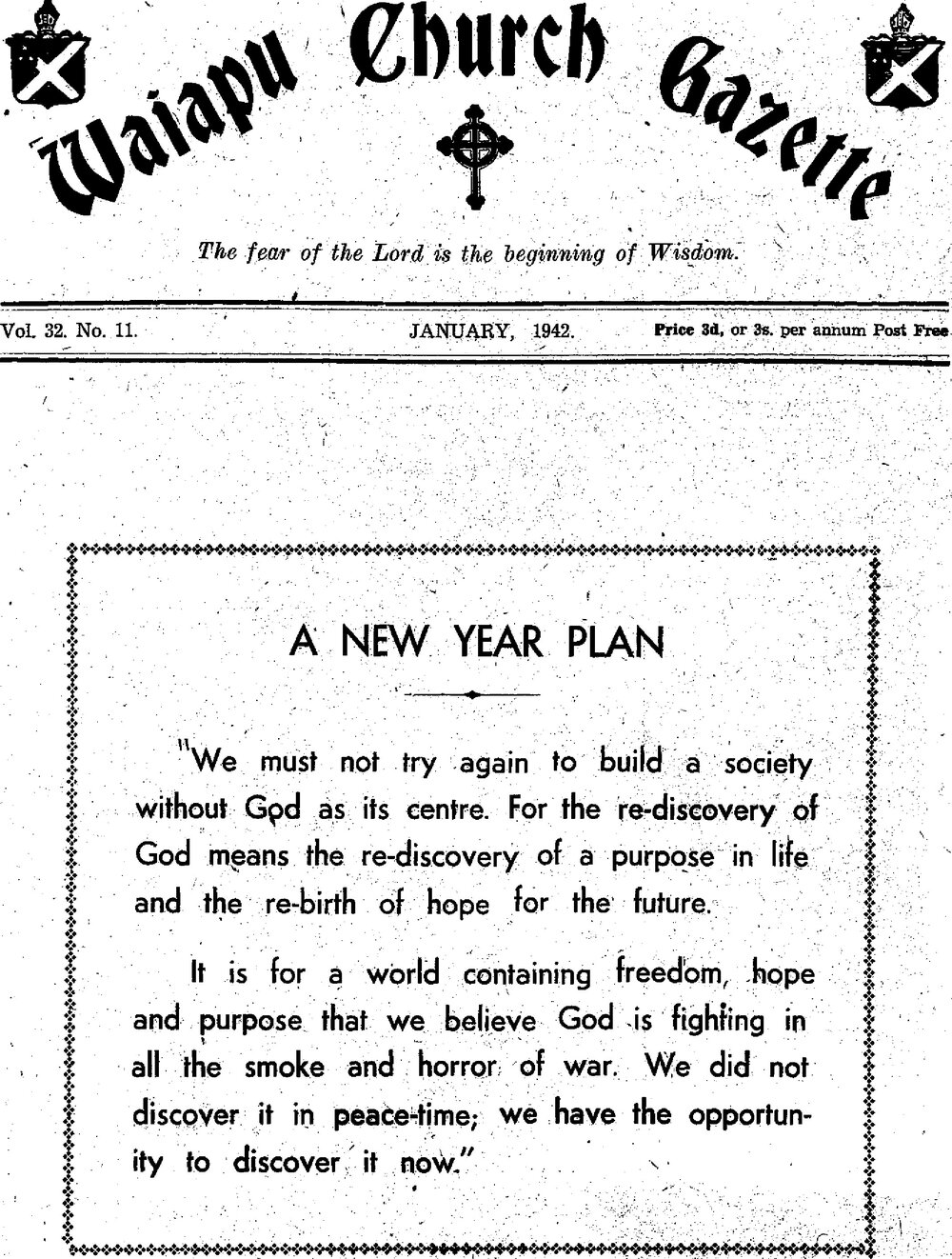 The Waiapu Church Gazette: 1st January 1942