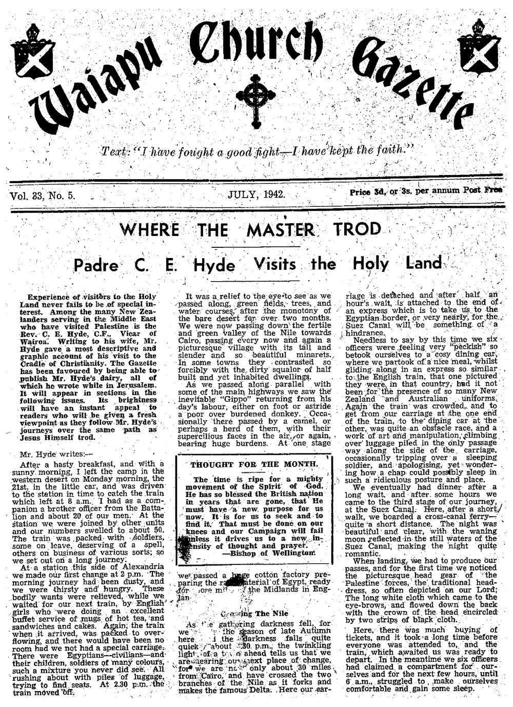 The Waiapu Church Gazette: 1st July 1942