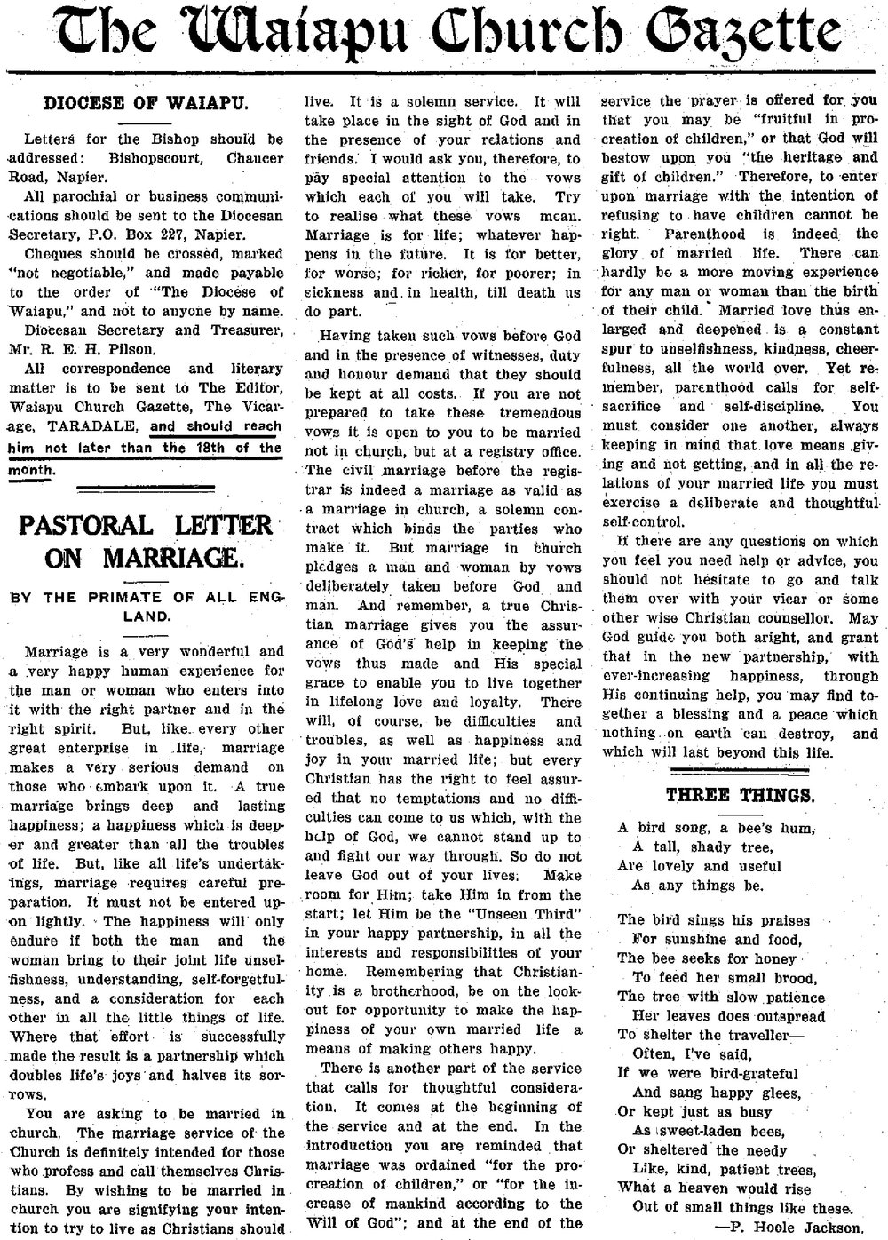 The Waiapu Church Gazette: 1st February 1933