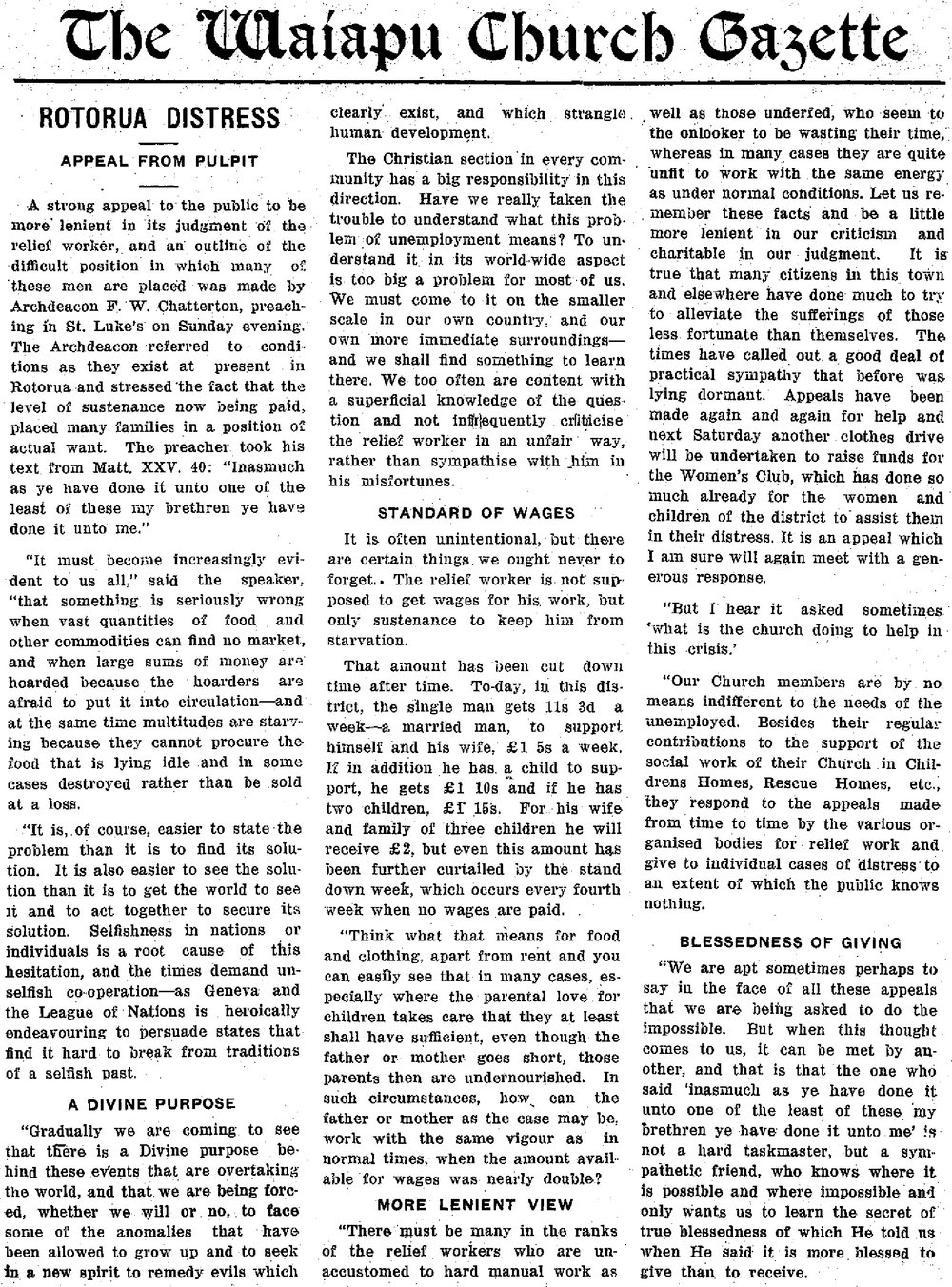 The Waiapu Church Gazette: 1st April 1933
