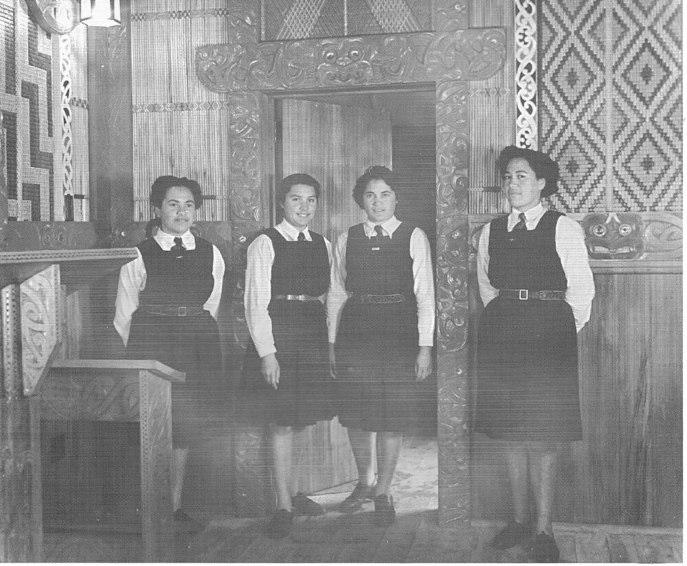 Hukarere students at the doorway of the school  chapel
