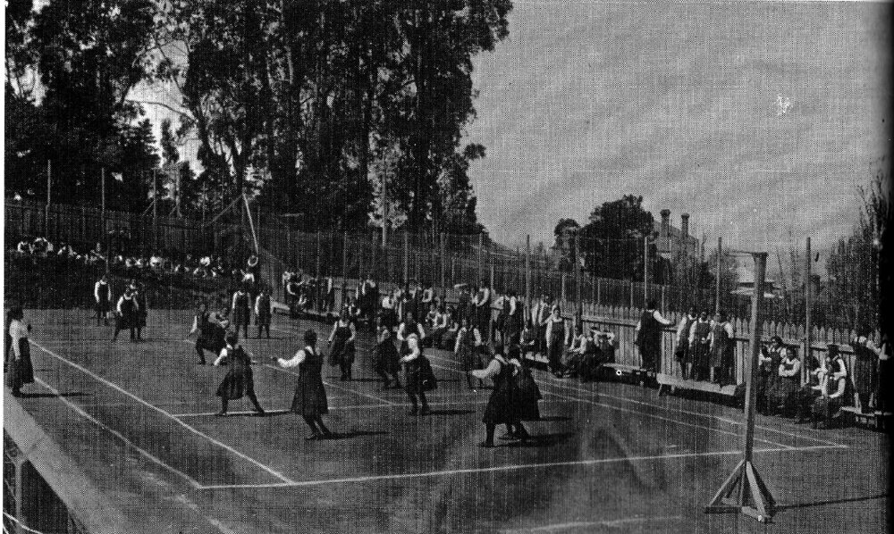 Hukarere a game in progress on the newly constructed basketball court
