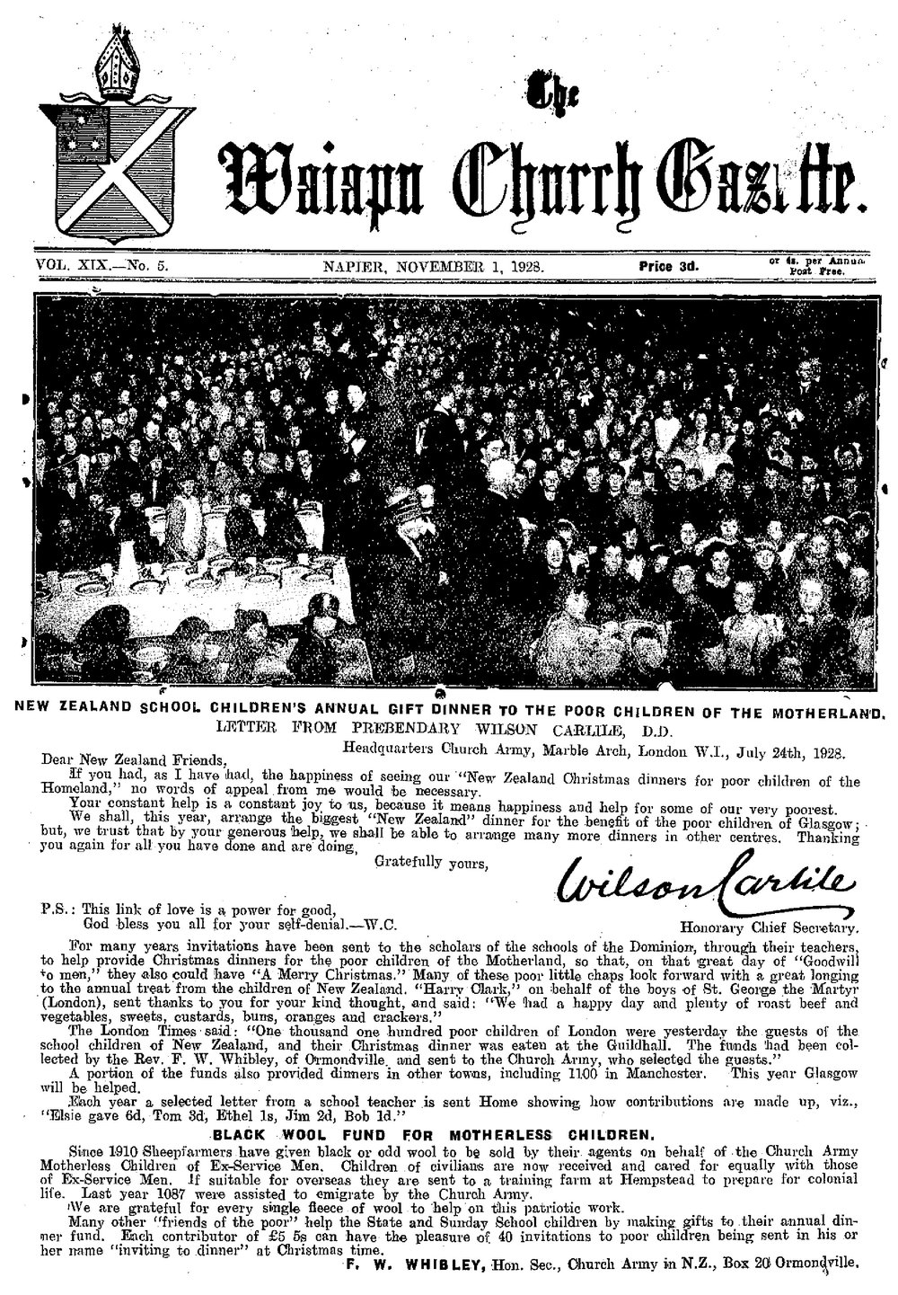 The Waiapu Church Gazette: 1st November 1928