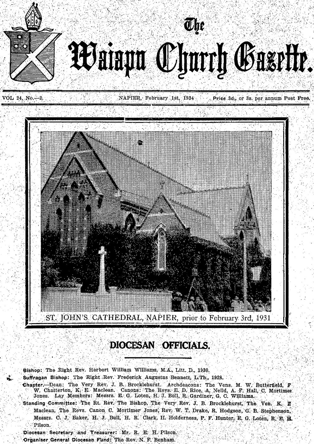 The Waiapu Church Gazette: 1st February 1934