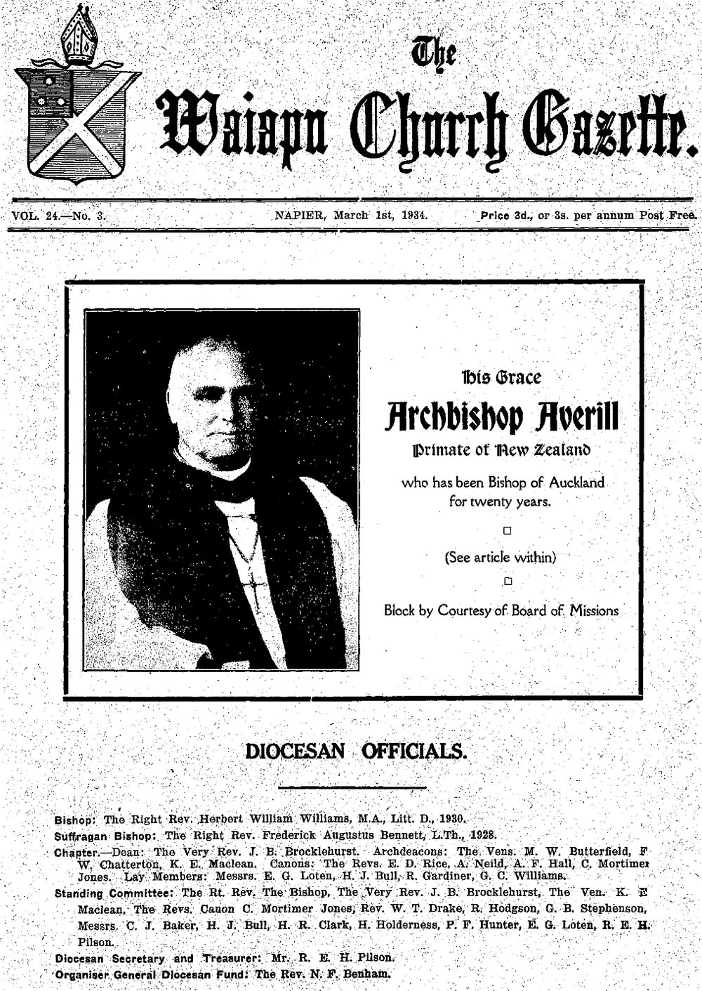 The Waiapu Church Gazette: 1st March 1934