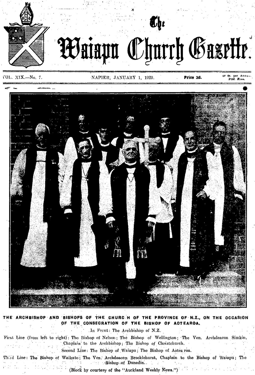 The Waiapu Church Gazette: 1st January 1929