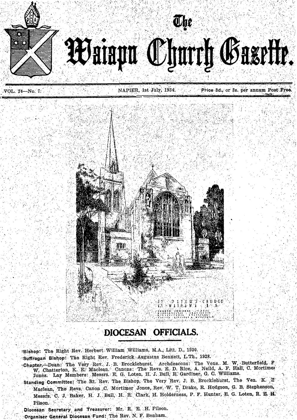 The Waiapu Church Gazette: 1st July 1934